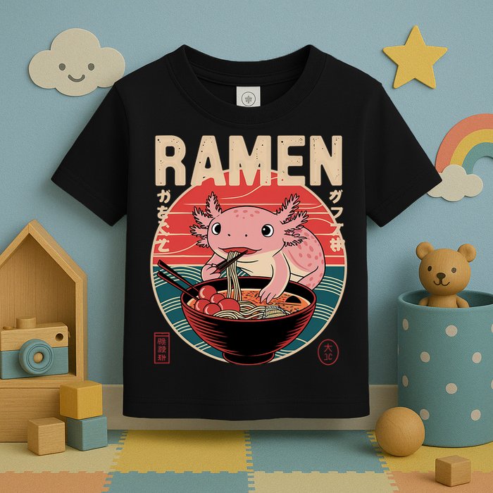 Axolotl Ramen Japanese Noodles Kawaii Anime Axolotl Toddler T-Shirt