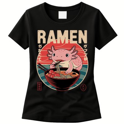 Axolotl Ramen Japanese Noodles Kawaii Anime Axolotl Womens T-Shirt