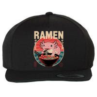 Axolotl Ramen Japanese Noodles Kawaii Anime Axolotl Wool Snapback Cap
