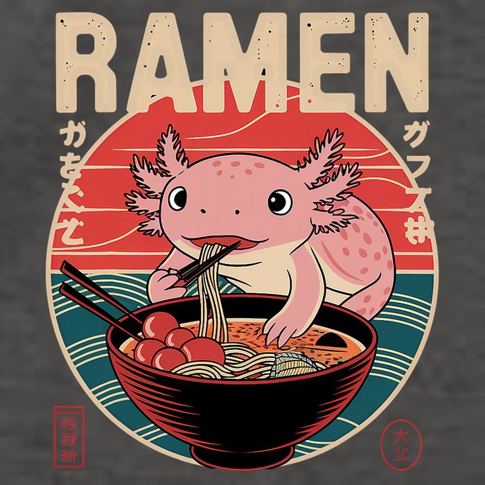 Axolotl Ramen Japanese Noodles Kawaii Anime Axolotl Vector Backpack