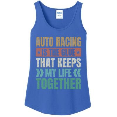 Auto Racing Keeps My Life Together Car Racing Funny Gift Ladies Essential Tank