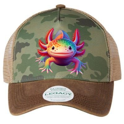 Axolotl Rainbow Kawaii Colorful Axolotl Lovers Herpetologist Legacy Tie Dye Trucker Hat