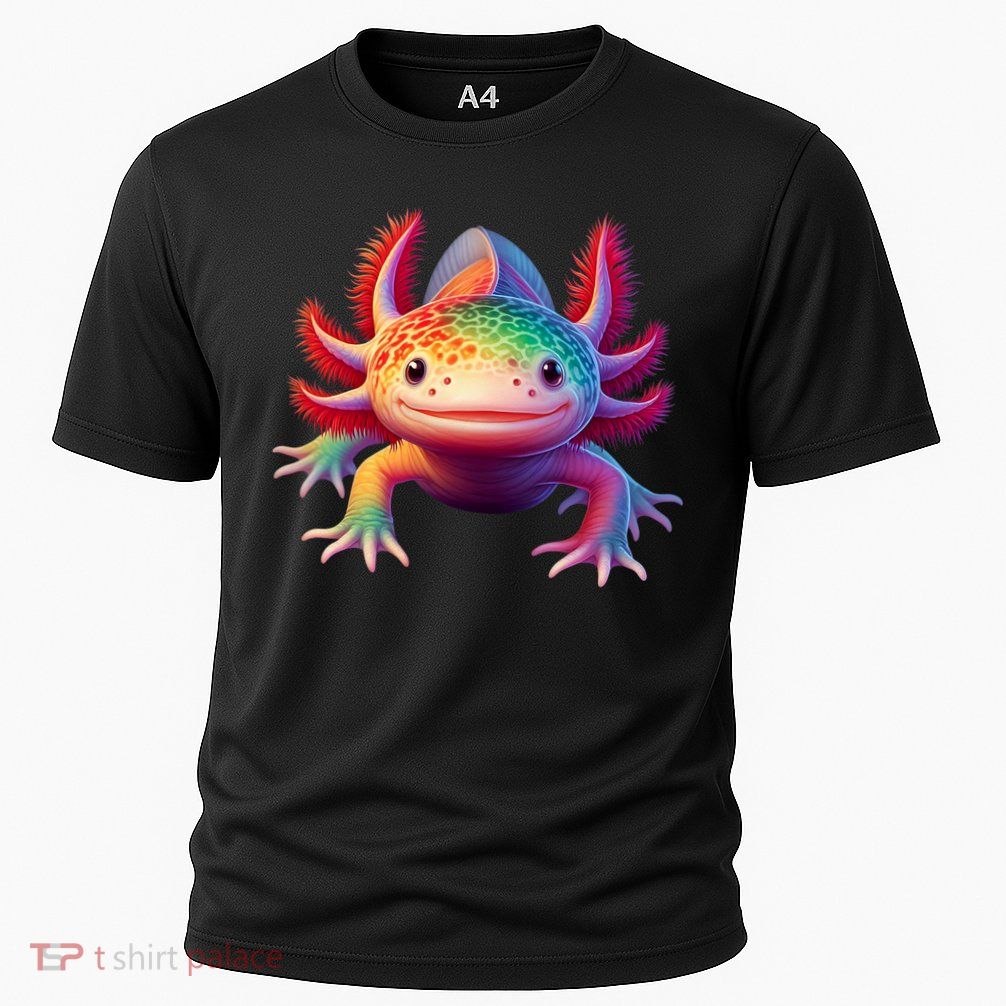 Axolotl Rainbow Kawaii Colorful Axolotl Lovers Herpetologist Performance Shirt