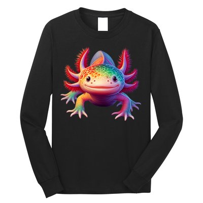 Axolotl Rainbow Kawaii Colorful Axolotl Lovers Herpetologist Long Sleeve Shirt