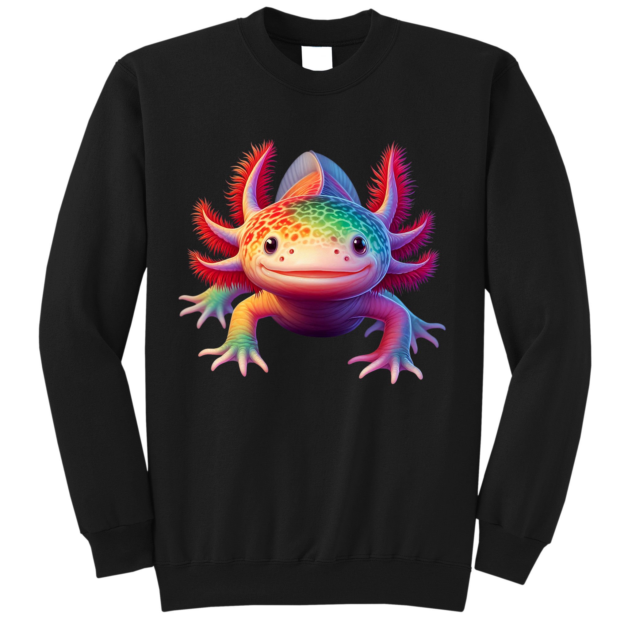 Axolotl Rainbow Kawaii Colorful Axolotl Lovers Herpetologist Sweatshirt