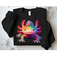 Axolotl Rainbow Kawaii Colorful Axolotl Lovers Herpetologist Sweatshirt