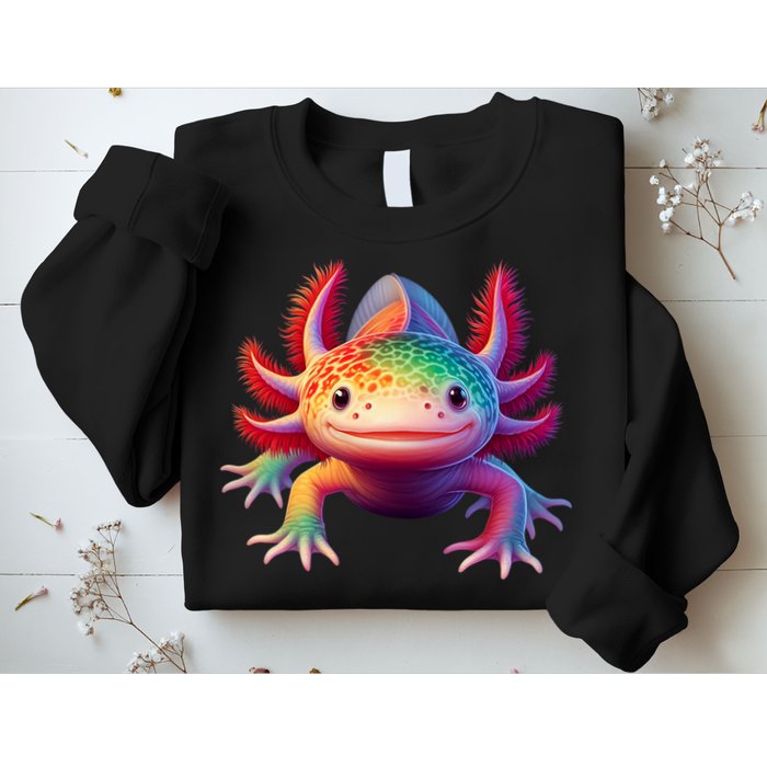 Axolotl Rainbow Kawaii Colorful Axolotl Lovers Herpetologist Sweatshirt