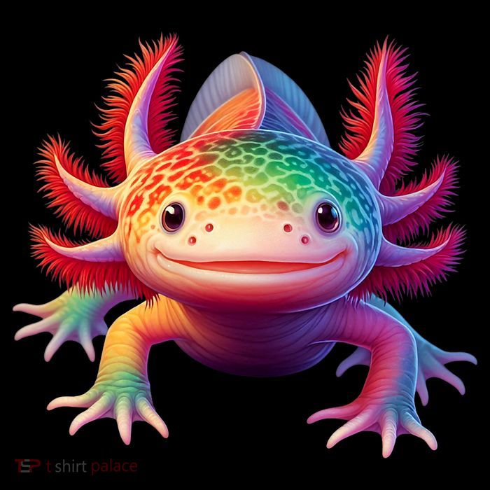 Axolotl Rainbow Kawaii Colorful Axolotl Lovers Herpetologist T-Shirt