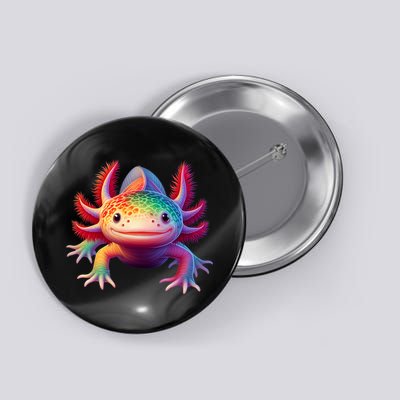 Axolotl Rainbow Kawaii Colorful Axolotl Lovers Herpetologist Button