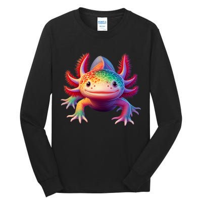 Axolotl Rainbow Kawaii Colorful Axolotl Lovers Herpetologist Tall Long Sleeve T-Shirt