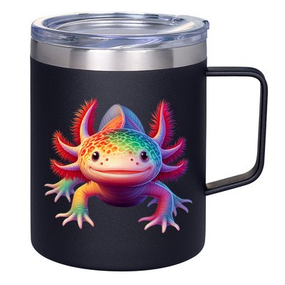 Axolotl Rainbow Kawaii Colorful Axolotl Lovers Herpetologist 12oz Stainless Steel Coffee Mug