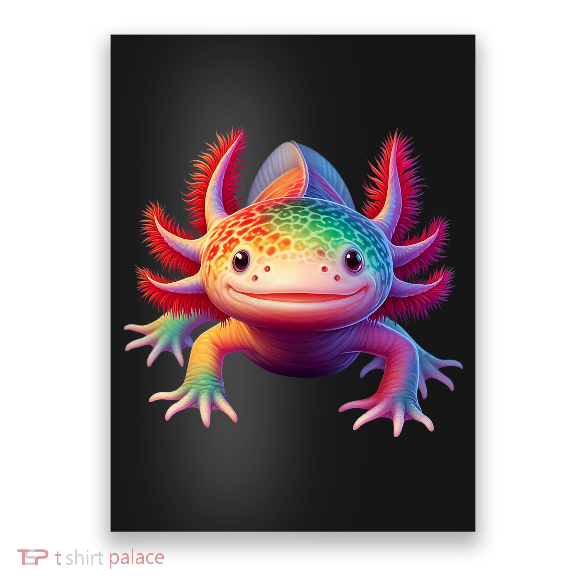 Axolotl Rainbow Kawaii Colorful Axolotl Lovers Herpetologist Poster