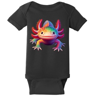 Axolotl Rainbow Kawaii Colorful Axolotl Lovers Herpetologist Baby Bodysuit