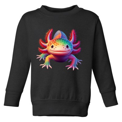 Axolotl Rainbow Kawaii Colorful Axolotl Lovers Herpetologist Toddler Sweatshirt