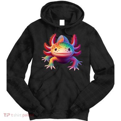 Axolotl Rainbow Kawaii Colorful Axolotl Lovers Herpetologist Tie Dye Hoodie