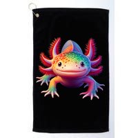 Axolotl Rainbow Kawaii Colorful Axolotl Lovers Herpetologist Golf Towel