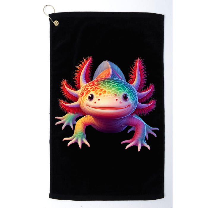Axolotl Rainbow Kawaii Colorful Axolotl Lovers Herpetologist Golf Towel