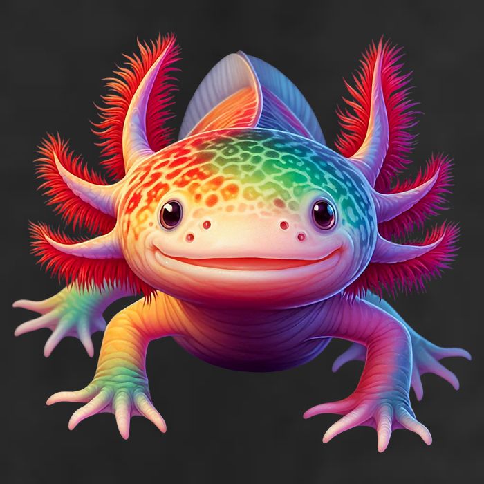 Axolotl Rainbow Kawaii Colorful Axolotl Lovers Herpetologist Golf Towel