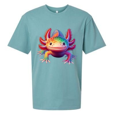 Axolotl Rainbow Kawaii Colorful Axolotl Lovers Herpetologist Sueded Cloud Jersey T-Shirt