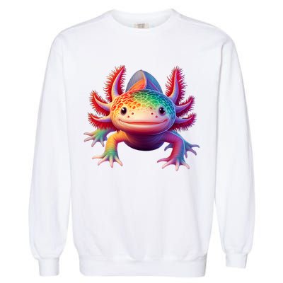 Axolotl Rainbow Kawaii Colorful Axolotl Lovers Herpetologist Garment-Dyed Sweatshirt