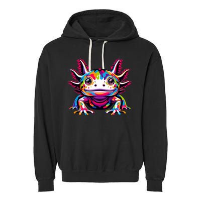 Axolotl Rainbow Kawaii Colorful Love Axolotls Herpetologist Garment-Dyed Fleece Hoodie