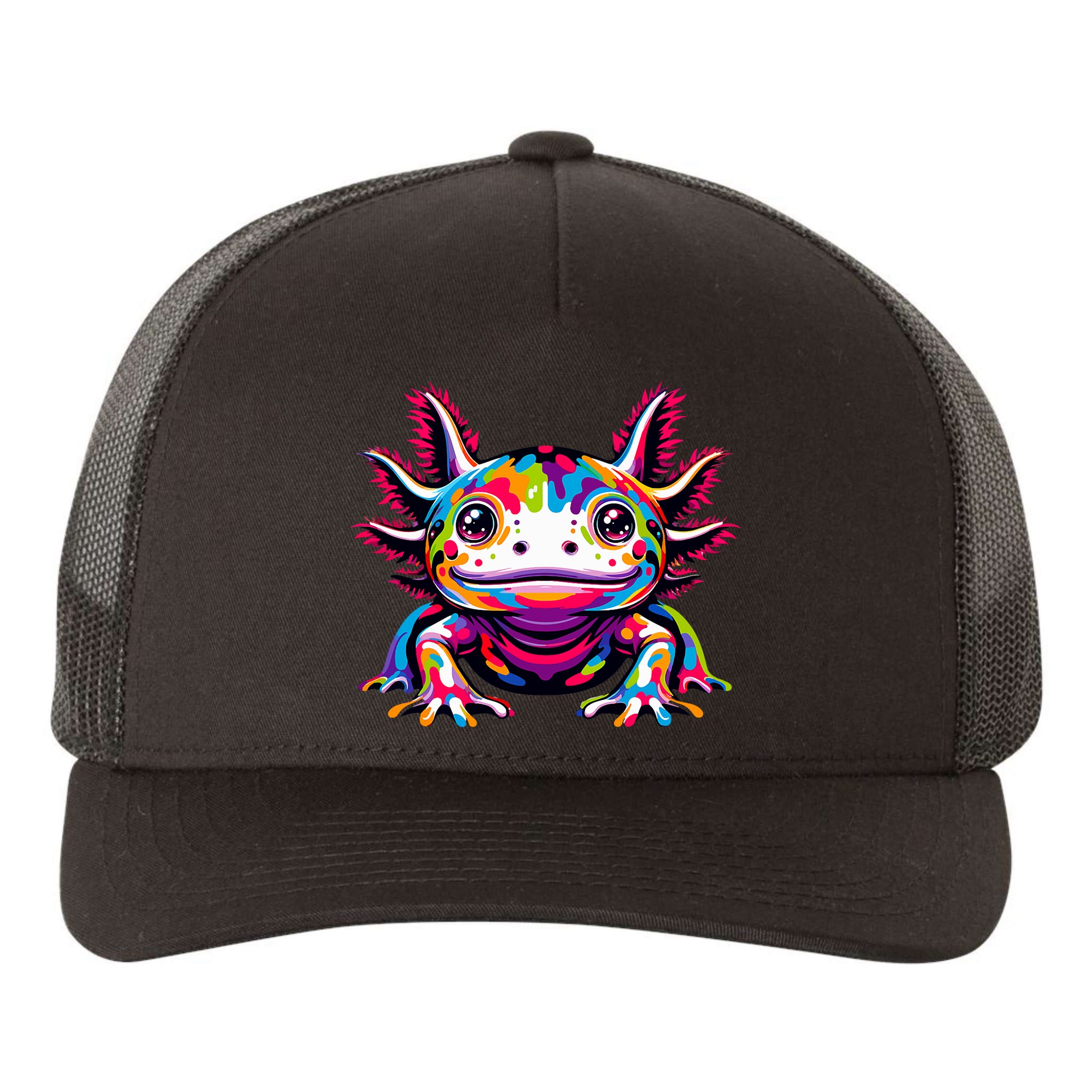 Axolotl Rainbow Kawaii Colorful Love Axolotls Herpetologist Yupoong Adult 5-Panel Trucker Hat