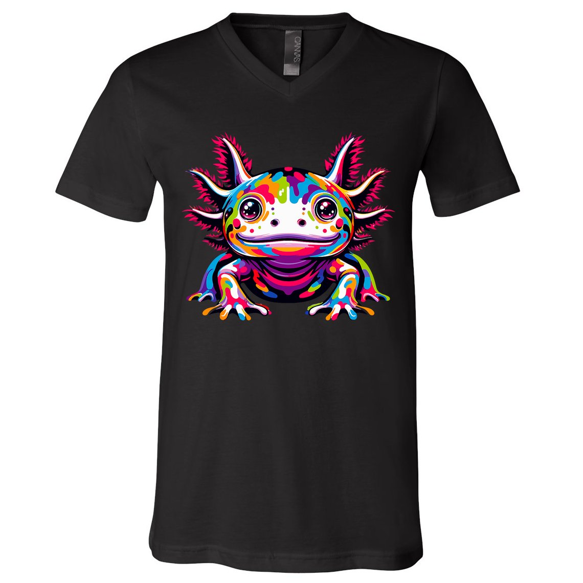 Axolotl Rainbow Kawaii Colorful Love Axolotls Herpetologist V-Neck T-Shirt