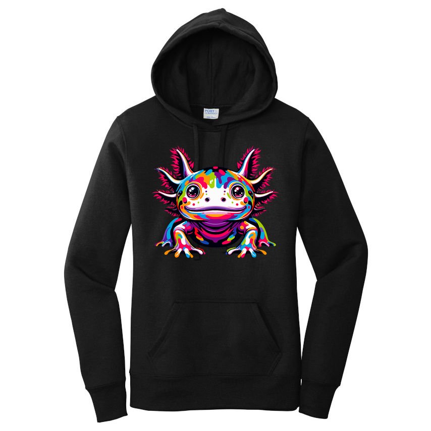 Axolotl Rainbow Kawaii Colorful Love Axolotls Herpetologist Women's Pullover Hoodie