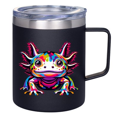 Axolotl Rainbow Kawaii Colorful Love Axolotls Herpetologist 12oz Stainless Steel Coffee Mug