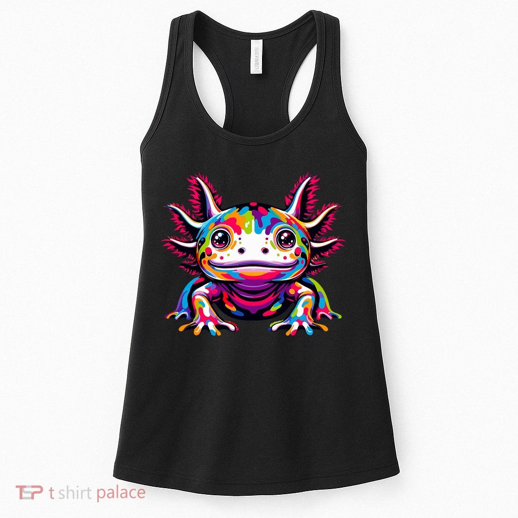 Axolotl Rainbow Kawaii Colorful Love Axolotls Herpetologist Womens Tank Top