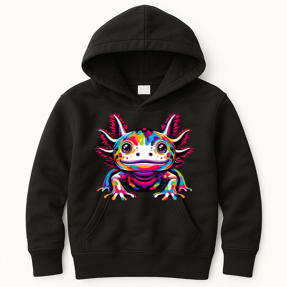 Axolotl Rainbow Kawaii Colorful Love Axolotls Herpetologist Kids Hoodie