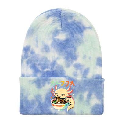 Axolotl Ramen Kawaii Neko Japanese Noodles Aesthetic Tie Dye 12in Knit Beanie