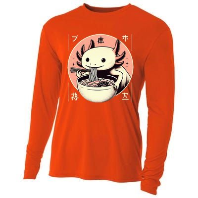 Axolotl Ra Kawaii Neko Japanese Noodles Aesthetic  Cooling Performance Long Sleeve Crew