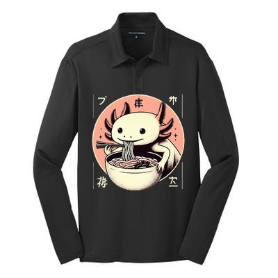 Axolotl Ra Kawaii Neko Japanese Noodles Aesthetic  Silk Touch Performance Long Sleeve Polo