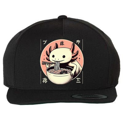 Axolotl Ra Kawaii Neko Japanese Noodles Aesthetic  Wool Snapback Cap