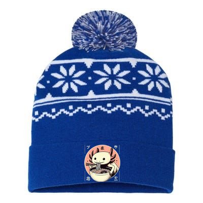 Axolotl Ra Kawaii Neko Japanese Noodles Aesthetic  USA-Made Snowflake Beanie