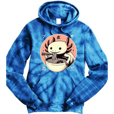 Axolotl Ra Kawaii Neko Japanese Noodles Aesthetic  Tie Dye Hoodie