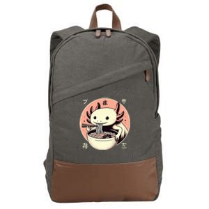 Axolotl Ra Kawaii Neko Japanese Noodles Aesthetic  Cotton Canvas Backpack