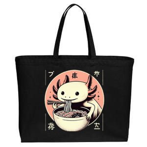 Axolotl Ra Kawaii Neko Japanese Noodles Aesthetic  Cotton Canvas Jumbo Tote