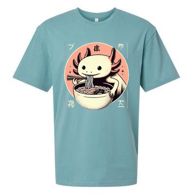 Axolotl Ra Kawaii Neko Japanese Noodles Aesthetic  Sueded Cloud Jersey T-Shirt