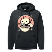 Axolotl Ra Kawaii Neko Japanese Noodles   Performance Fleece Hoodie