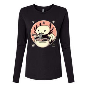 Axolotl Ra Kawaii Neko Japanese Noodles   Womens Cotton Relaxed Long Sleeve T-Shirt