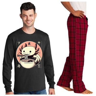 Axolotl Ra Kawaii Neko Japanese Noodles   Long Sleeve Pajama Set