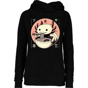 Axolotl Ra Kawaii Neko Japanese Noodles   Womens Funnel Neck Pullover Hood