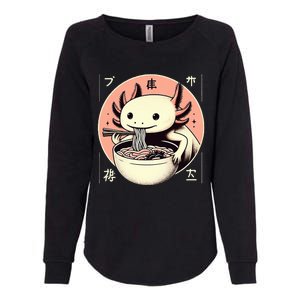 Axolotl Ra Kawaii Neko Japanese Noodles   Womens California Wash Sweatshirt