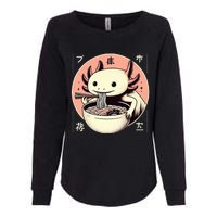 Axolotl Ra Kawaii Neko Japanese Noodles   Womens California Wash Sweatshirt