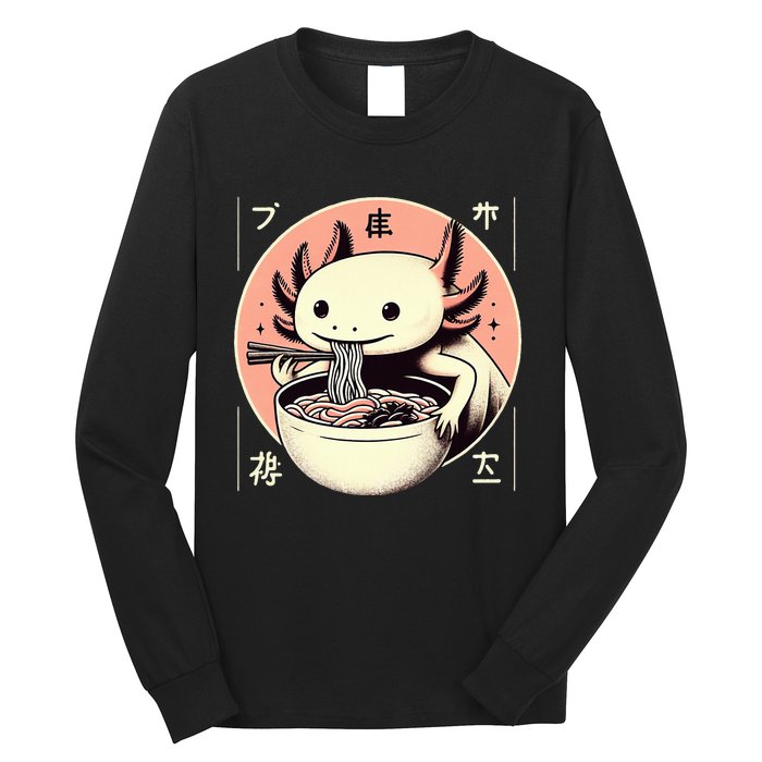 Axolotl Ra Kawaii Neko Japanese Noodles   Long Sleeve Shirt