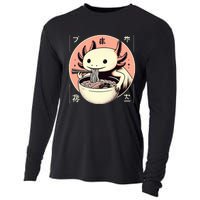 Axolotl Ra Kawaii Neko Japanese Noodles   Cooling Performance Long Sleeve Crew