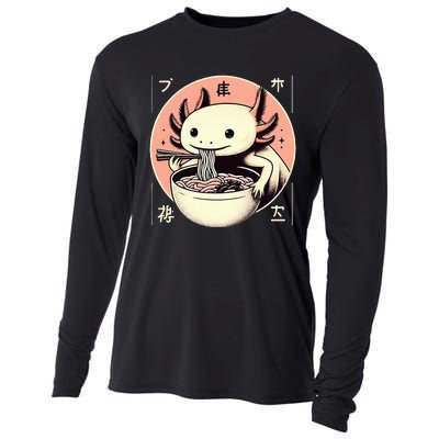 Axolotl Ra Kawaii Neko Japanese Noodles   Cooling Performance Long Sleeve Crew