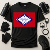 Arkansas State Flag Cooling Performance Crew T-Shirt